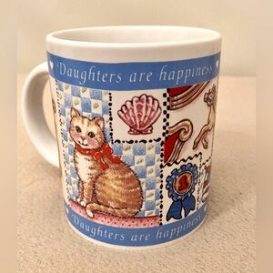 Avon Vintage Daughters Are Happiness Gift Collection 1997 Cat Inside Mug